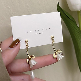Bông tai nữ chuôi bạc 925 bông hoa nhỏ thiết kế thanh lịch phụ kiện trang sức đẹp