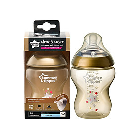 Bình Sữa PP Ty Siêu Mềm Tự Nhiên Tommee Tippee Natural Start 260ml, Núm Ty Của Bình 3-6 Tháng - Hoạ Tiết