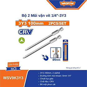 BỘ 2 MŨI VẶN VÍT ĐẦU TAM GIÁC KÍCH THƯỚC 3Y3 CỦA WSV9K3Y3 WADFOW - HÀNG CHÍNH HÃNG