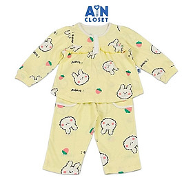 Bộ quần áo Dài bé gái họa tiết Thỏ Vàng Thun cotton - AICDBG8FNPRP - AIN Closet