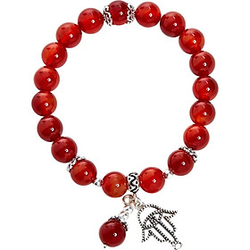 Vòng Tay Đá Mã Não Đỏ Mix Charm
 Ngọc Quý Gemstones VT7