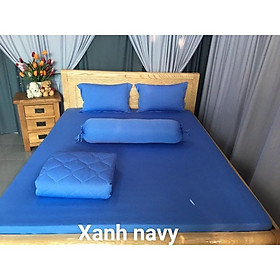 Ga - Drap Giường Lẻ Thun Mát Lạnh  - Xanh Navy