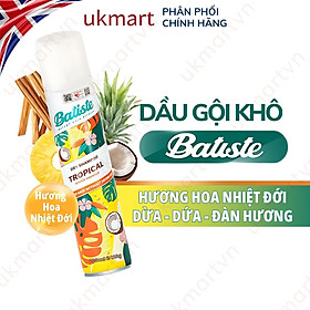 Dầu Gội Khô Batiste 200ml Dry Shampoo Gội khô Anh Chính Hãng 100% UK