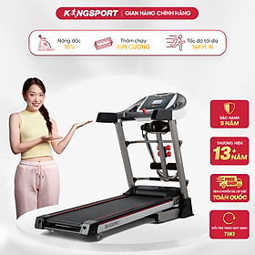 Máy chạy bộ tại nhà Kingsport BK-8000 Pro đa năng có chức nâng dốc tự động, kèm theo đai massage và thanh gập bụng