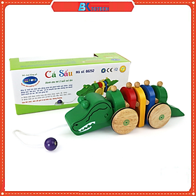 Mô hình cá sấu bằng gỗ - Đồ chơi gỗ Winwintoys