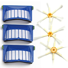 3Filters+3Brush 6-Armed Replacement Pack Kit For iRobot Roomba 500/600 Series
