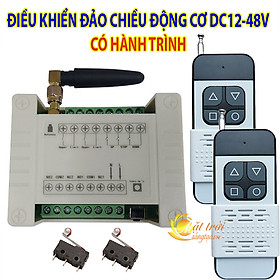 Hình ảnh Công tắc điều khiển đảo chiều động cơ DC12-48V có hành trình V4 - Bộ kèm 2 Remote