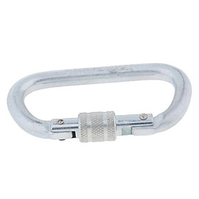 30KN Rock Climbing Carabiner, D-Shaped Locking Climbing Hook Screwgate Clip Outdoor Sport Quickdraws Tool