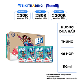 Thùng 48 hộp thức uống sữa trái cây vị dưa hấu Vinamilk Hero 110ml