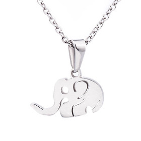 Unisex  Cute Animal Elephant Pendant Stainless Steel Necklace Jewelry