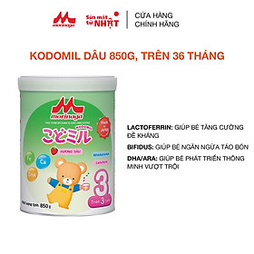 Sữa Morinaga số 3 Kodomil lon 850g hương Vani hương dâu