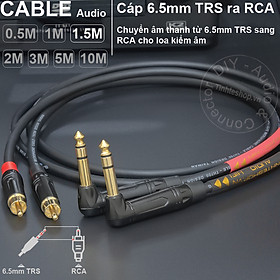 Mua Dây 6.5 ra AV 2 sợi DIY 0.5 đến 5 mét - 6.5mm TRS to RCA cable