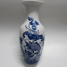 Mua Cặp Bình hoa sứ bát tràng họa tiết cá chép  hoa sen 32cm (Giao hàng ngẫu nhiên)