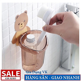 Cốc Gấu Dán Tường Đựng Bàn Chải Đánh Răng, Muỗng Đũa, Vật Dụng Nhỏ