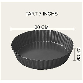 Khuôn Tart Trứng Bánh Pizza Tròn Tim Chống Dính Đế Rời kích thước 10Cm 14Cm 20Cm 22Cm Chất Lượng Cao - TARTCIR TARTTIM