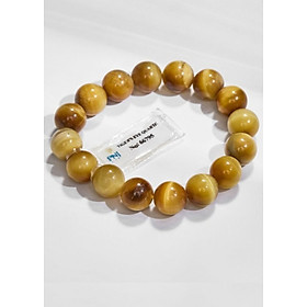 Gembank Lắc Tay Opal Mắt Hổ Vàng 12MM Kèm Giấy Kiểm Định PNJ