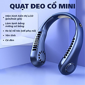 Mua Quạt Làm Mát Đeo Cổ Không Cánh - Có Màn Hình LED - Sạc Cổng USB - Có Đèn