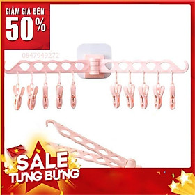 Mua Móc treo quần áo tất dán tường thông minh 10 kẹp nhựa phơi đồ lót trẻ em người lớn đa năng tiện lợi