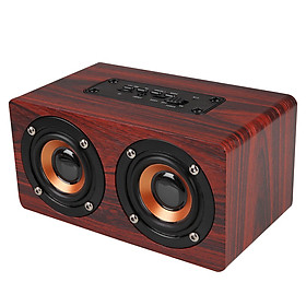 Loa Bluetooth Màng Kép Mặt Gỗ Hỗ Trợ TF AUX Cho Điện Thoại