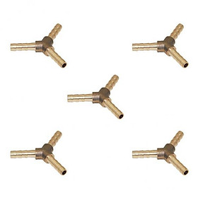 4X 5Pcs Brass 3 Ways Barbed Hose Tube Pipe Pagoda Fitting Connector 6mm-6mm