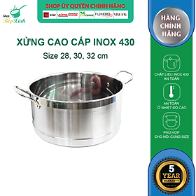 Mua Xửng Hấp Inox 2 Quai Fivestar Tặng 2 Muỗng Canh - Bạc