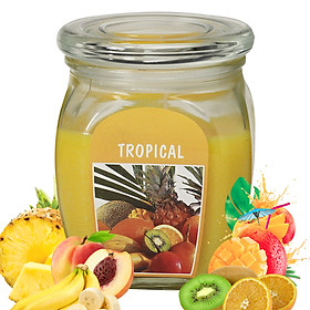 Hũ nến thơm tinh dầu Bolsius Tropical 305g QT024369 - trái cây nhiệt đới