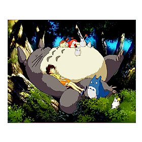 Thảm treo tường hình Totoro đáng yêu, trang trí phòng cá tính có Tặng kèm móc treo và đèn nháy