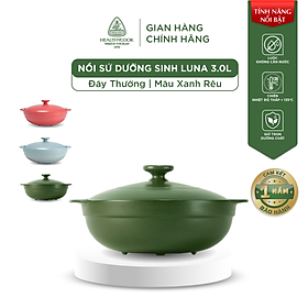 Hình ảnh Nồi Sứ Dưỡng Sinh Minh Long Healthy Cook Luna 3.0 L - Dùng Cho Bếp Gas, Bếp Hồng Ngoại