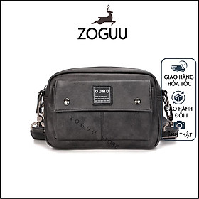 Túi đeo chéo nam, túi chéo nam dạng hộp hình chữ nhật da tổng hộp thời trang chống nước nhỏ gọn Zoguu DNM020