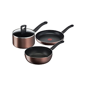 Mua Bộ 3 nồi chảo chống dính đáy từ Tefal Day By Day dùng cho mọi loại bếp (nồi 18cm  chảo 24cm) - Hàng chính hãng