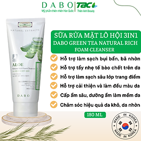 Sữa Rửa Mặt Lô Hội Trắng Da Mềm Mịn Dabo Nature Aloe (180ml)