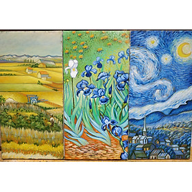 Bộ 3 Tranh Van Gogh - Sơn Dầu vẽ Tay 100% (kích thước mỗi bức 30-60cm)