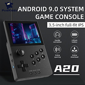 PowKiddy A20 Handheld Game Console S905D3 CHIP 3.5 FILT FIT FITS Màn hình IPS 64GB Hỗ trợ Hỗ trợ Android Nguyên liệu Gameboy Màu sắc: Đen