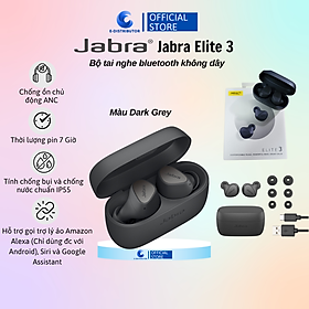 Bộ tai nghe bluetooth không dây Jabra Elite 3 Philips - Hàng Chính Hãng - Bảo Hành 12 Tháng