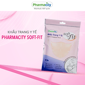 Khẩu trang y tế Pharmacity Soft-fit màu hồng (Gói 5 cái)