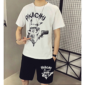 Đồ bộ thể thao nam vải thun tuyết mưa mềm mịn. Bộ PIKACHU- Thời Trang Phong Cách Hàn aloha style (Freesize từ 45-70kg)-Nhiều kiểu lựa chọn