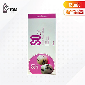 Hộp 12 cái Bao cao su SO 3 in 1 - Siêu mỏng, gân và điểm nổi