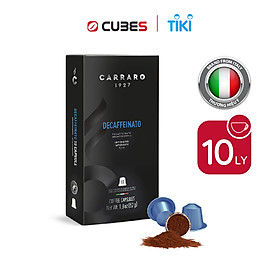 Cà phê viên nén Carraro Decaffeinato -Tương thích với máy capsule Nespresso