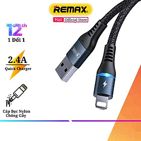 Cáp sạc Lighning Remax RC-152i hỗ trợ sạc nhanh 12w cho 13 pro max trở xuống Hàng Chính Hãng Remax 