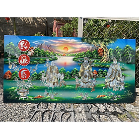 Mua Tranh Sơn mài Phúc Lộc Thọ cẩn ốc đẹp 80x160 cm trang trí  làm quà tặng ý nghĩa