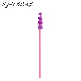 Màu hồng Trang Điểm Bàn Chải Lông Mi 200 cái Dùng Một Lần Mascara Wands Nylon Nhựa Bàn Chải Lông Mi Lông Mày Comb Brushes Make Up bàn chải - one