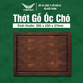 Mua Thớt gỗ óc chó Vibasic kích thước 35x25x2.7  dùng để cắt thái thực phẩm  kèm hộp quà tặng cao cấp - Hàng chính hãng Bộ Quốc Phòng