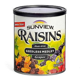 Nho Khô Mỹ SUNVIEW RAISINS hũ 425g loại hỗn hợp