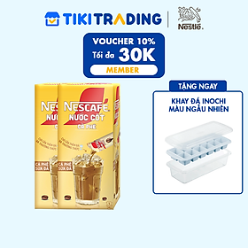 [TẶNG Khay đá Inochi màu ngẫu nhiên] Combo 2 hộp nước cốt cà phê NESCAFÉ - CÀ PHÊ SỮA ĐÁ (2 hộp x 5 gói x 75ml )