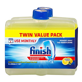 Dung dịch tẩy rửa máy rửa chén Finish Dishwasher Cleaner Lemon 2x250ml QT04441 - hương chanh