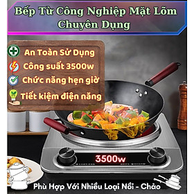 Bếp Từ Công Nghiệp Siêu Bền, Bếp Điện Từ Đơn Công Suất Lớn 3500w, Mặt Lõm Truyền Nhiệt Tốt Làm Nóng Nhanh Gấp Đôi, Chống Nước Tuyệt Đối, 10 Chế Độ Nấu, Có Hẹn Giờ, Tiết Kiệm