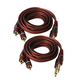 2pcs 6.35mm 1/4 inch    Plug to Phono     Cable