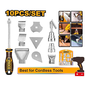 BỘ 10 MÓN PHỤ KIỆN THỔI NHIỆT HGA0131 INGCO - HÀNG CHÍNH HÃNG