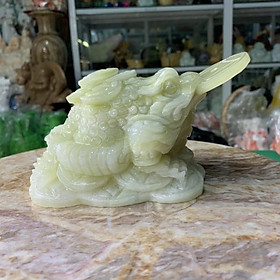 Mua Cụ Thiềm Thừ  Cóc 3 Chân  Cóc Ngậm Tiền Đá Ngọc Onix - ngang 17cm