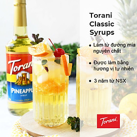 Siro Pha Chế Vị Dứa Torani Classic Pineapple Syrup 750ml Mỹ